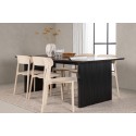 Vail söögilaud - must / suitsumust MDF + Åstol söögitoolid - Nature Wood plastikust komposiit _6