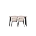Tempe söögilaud - must / pähkel MDF + Chico söögitoolid - must / valge Boucle _4