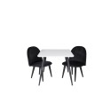 Söögilaud Polar 80*60 XXS - valge / must + sametne söögitool XXS - must samet _2