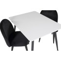 Söögilaud Polar 80*60 XXS - valge / must + sametne söögitool XXS - must samet _2