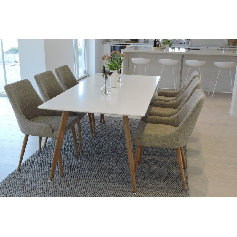 Pola söögilaud 180*90*H75 +Plaza söögitoolid - Ek-Look / Ljusgrå _6