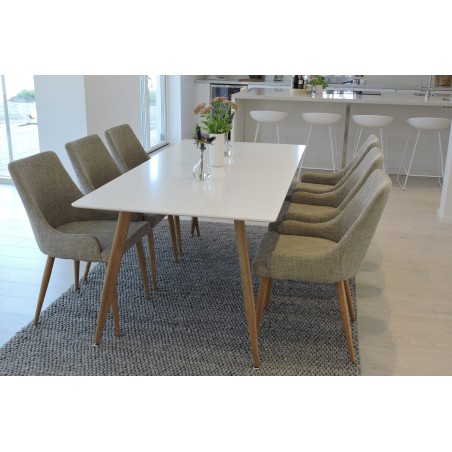Pola söögilaud 180*90*H75 +Plaza söögitoolid - Ek-Look / Ljusgrå _6