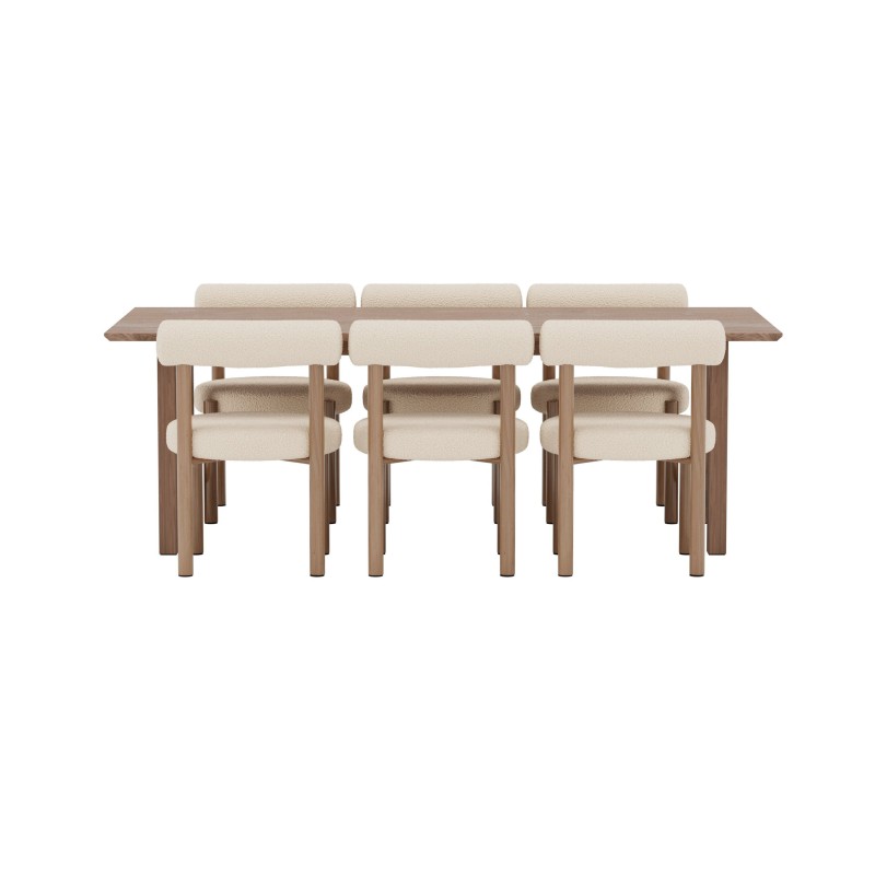 Count söögilaud 100x220 pruun Woodlook + Tillo toolid Woodlook/valge _6