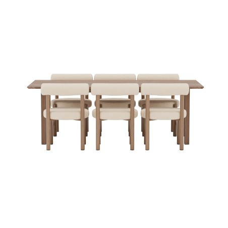 Count söögilaud 100x220 pruun Woodlook + Tillo toolid Woodlook/valge _6