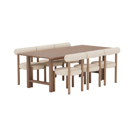 Count söögilaud 100x220 pruun Woodlook + Tillo toolid Woodlook/valge _6
