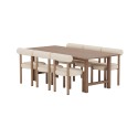 Count söögilaud 100x220 pruun Woodlook + Tillo toolid Woodlook/valge _6