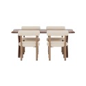 Söögilaud Fiona 180x90 pähkel 3D + Tillo toolid Woodlook/White _4