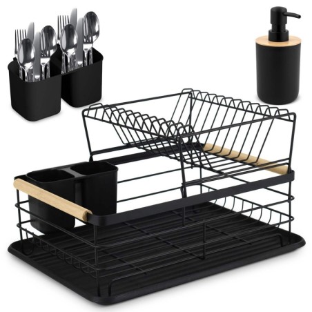 Kahetasandiline nõudekuivatusrest must | FreshDesign.ee