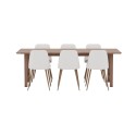Count söögilaud 100x220 pruun Woodlook +söögitoolid Mocca/beež _6