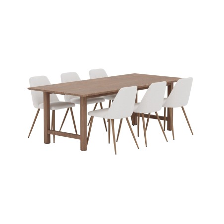 Count söögilaud 100x220 pruun Woodlook +söögitoolid Mocca/beež _6