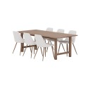 Count söögilaud 100x220 pruun Woodlook +söögitoolid Mocca/beež _6