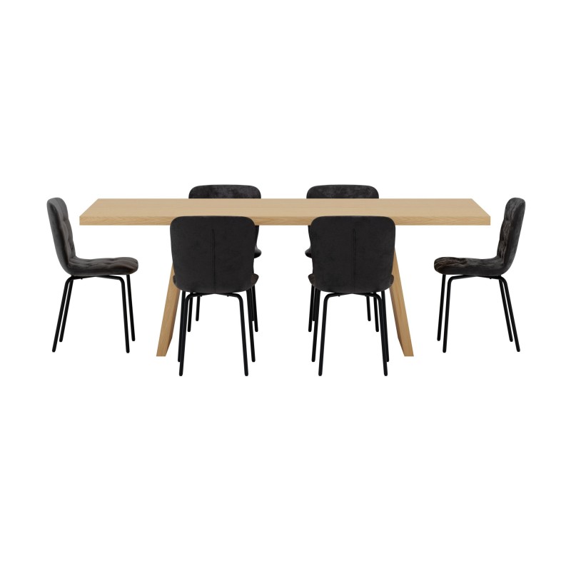 Logga laud - Loodus 6 Punsch-tooliga - must