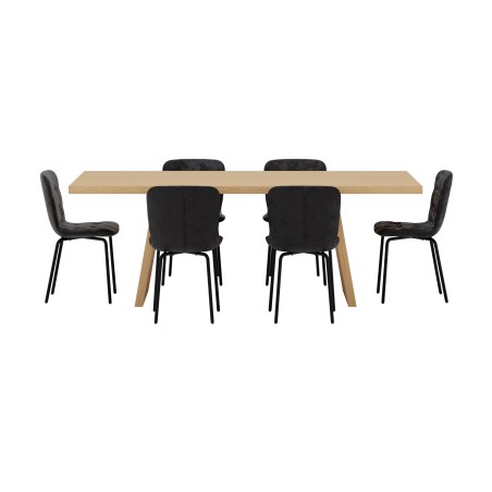 Logga laud - Loodus 6 Punsch-tooliga - must