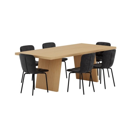 Logga laud - Loodus 6 Punsch-tooliga - must