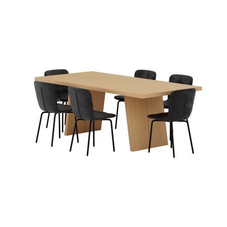 Logga laud - Loodus 6 Punsch-tooliga - must