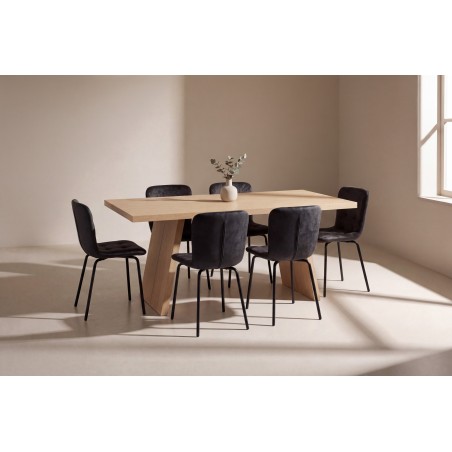 Logga laud - Loodus 6 Punsch-tooliga - must