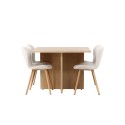 Leo söögilaud 100*75 - Oaklook / Oaklook MDF +Lilja söögitoolid - Oaklook / beež kangas _4