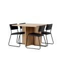 Leo söögilaud 100*75 - Oaklook / Oaklook MDF +Kenth toolid - must / must PU _4