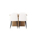 Leo söögilaud 100*75 - Oaklook / Oaklook MDF + söögitoolid - must / valge PU _4