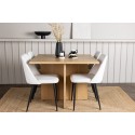 Leo söögilaud 100*75 - Oaklook / Oaklook MDF + söögitoolid - must / valge PU _4