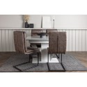 Disa söögilaud 120/160*80 - valge / hall MDF + Zizo söögitoolid - must / pruun mikrokiudkangas _4