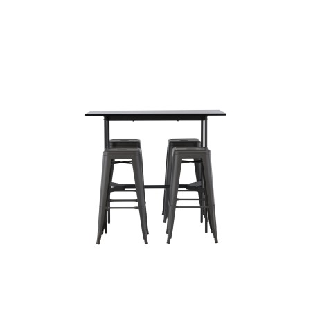 Rax baarilaud 120*60 - must / must MDF + Tempe baaritool - tumehall / metall _4