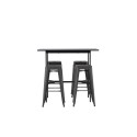 Rax baarilaud 120*60 - must / must MDF + Tempe baaritool - tumehall / metall _4