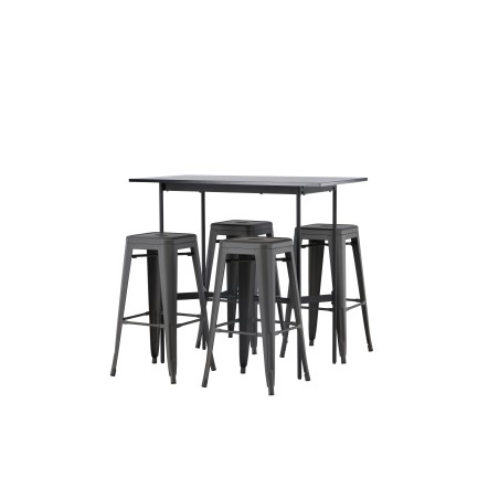 Rax baarilaud 120*60 - must / must MDF + Tempe baaritool - tumehall / metall _4