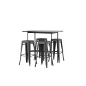 Rax baarilaud 120*60 - must / must MDF + Tempe baaritool - tumehall / metall _4