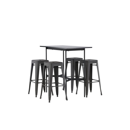 Rax baarilaud 120*60 - must / must MDF + Tempe baaritool - tumehall / metall _4