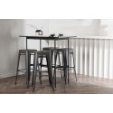 Rax baarilaud 120*60 - must / must MDF + Tempe baaritool - tumehall / metall _4