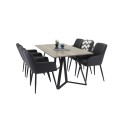 Marina söögilaud - 180*90*H75 - hall / must + Comfort - söögitool - must/must _6