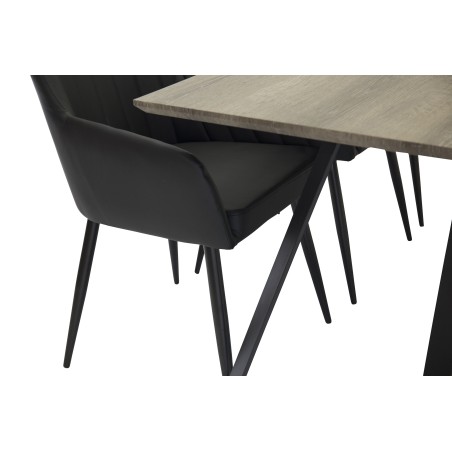 Marina söögilaud - 180*90*H75 - hall / must + Comfort - söögitool - must/must _6