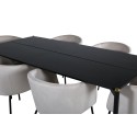 Pelle söögilaud - Must / must Must+Berit Tool - Must / Beež Velvet_6