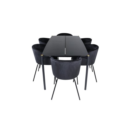 Pelle söögilaud - Must / must Must+Berit Tool - Must / Must Velvet_6