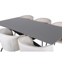 Piazza söögilaud - must / hall spoon + Berit tool - must / beež Velvet_6