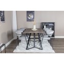 Marina söögilaud - 180*90*H75 - hall / must+nool tugitool - mustad jalad - hall Velvet_6