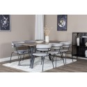 Marina söögilaud - 180*90*H75 - hall / must+nool tugitool - mustad jalad - hall Velvet_6