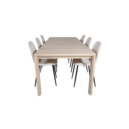 Slider pikenduslaud – valge pesu – 170+40+40 cm + Polari söögitool – must 