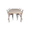 Slider pikenduslaud – valge pesu – 170+40+40 cm + Polari söögitool – must 
