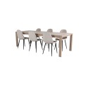 Slider pikenduslaud – valge pesu – 170+40+40 cm + Polari söögitool – must 