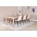 Slider pikenduslaud – valge pesu – 170+40+40 cm + Polari söögitool – must 