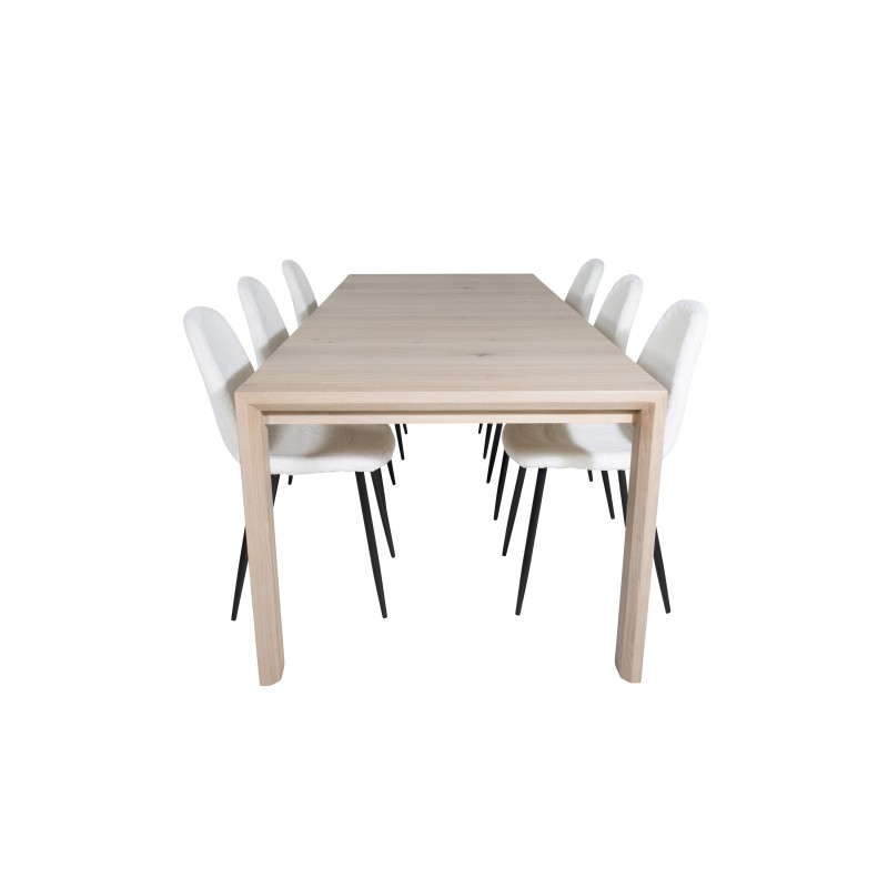 Liuguriga pikenduslaud – 170+40+40 cm + söögitool Polar Fluff 