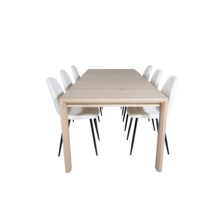 Liuguriga pikenduslaud – 170+40+40 cm + söögitool Polar Fluff 