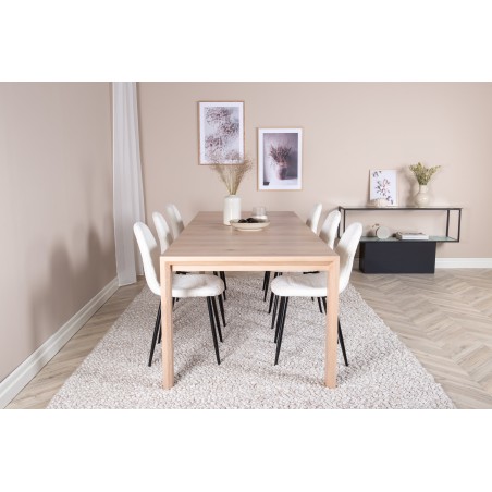 Liuguriga pikenduslaud – 170+40+40 cm + söögitool Polar Fluff 