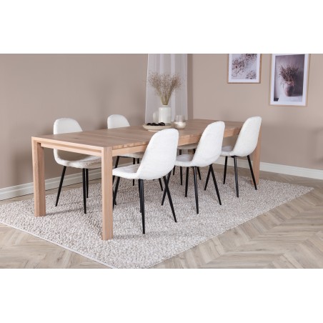 Liuguriga pikenduslaud – 170+40+40 cm + söögitool Polar Fluff 