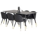 Dipp söögilaud - 180*90cm - Must spoon / mustad jalad messingist dipp + Velvet 