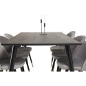 Dipp söögilaud - 180*90cm - must spoon / mustad jalad messingist dipp + Velvet 