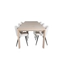 Slider pikenduslaud – valge pesu – 170+40+40 cm + sametne söögitool, velvetist