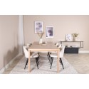 Slider pikenduslaud – valge pesu – 170+40+40 cm + sametne söögitool, velvetist
